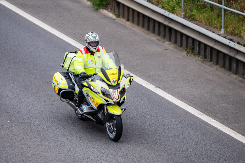Policeman on a motorbike