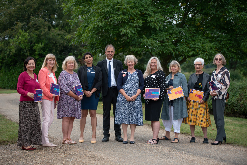 Anthony Horowitz MBE, presented the long service awards to volunteers from Home-Start in Suffolk.  Picture: Sarah Lucy Brown